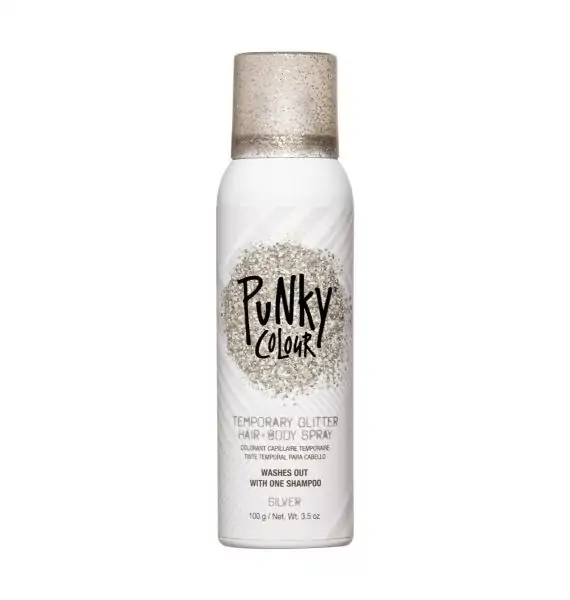 Punky Colour Temporary Hair Color Spray - SILVER GLITTER