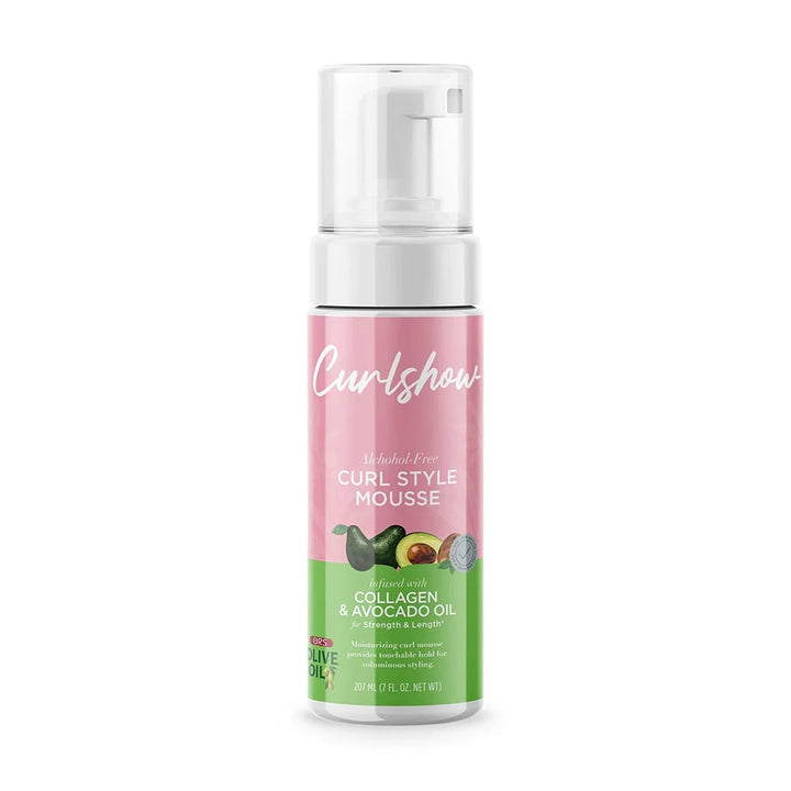 ORS Olive Oil Curlshow Curl Style Mousse Infused with Collagen & Avocado Oil for Strength & Length (7.0 OZ)