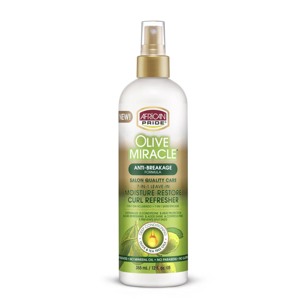 African Pride Olive Miracle Moisture Restore Curl Refresher, 12 OZ
