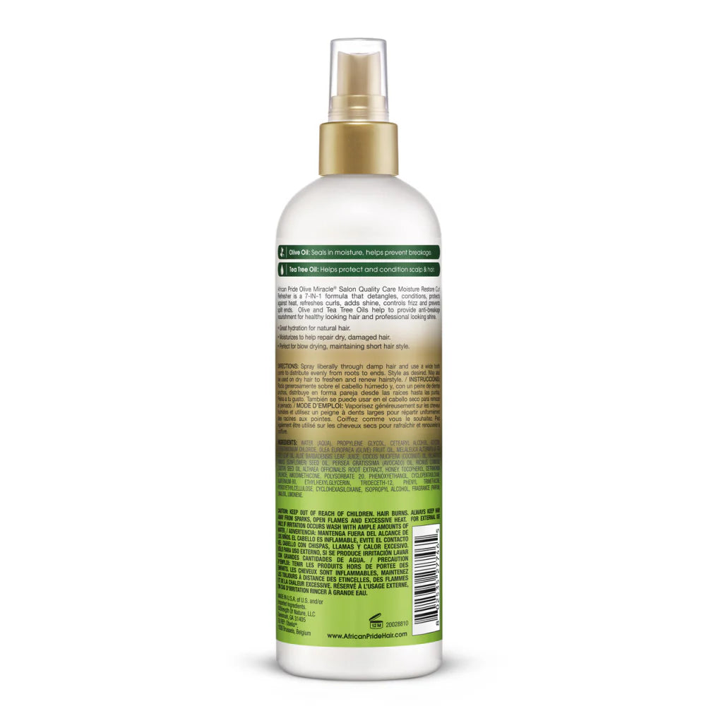 African Pride Olive Miracle Moisture Restore Curl Refresher, 12 OZ