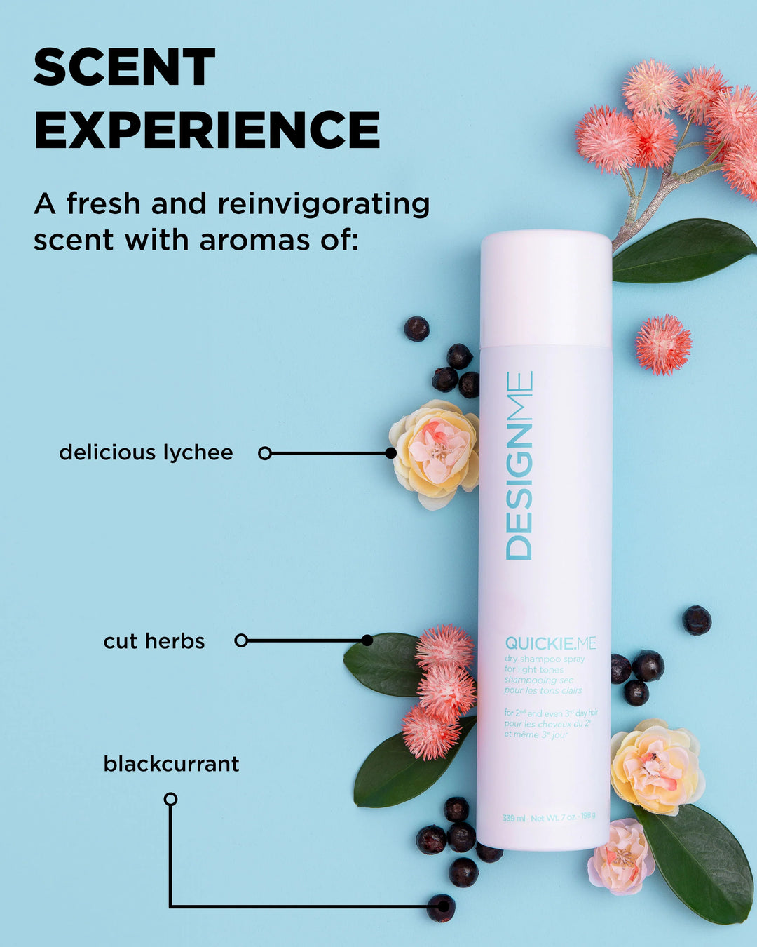 DESIGNME QUICKIE.ME Dry Shampoo for Light Tones 7oz