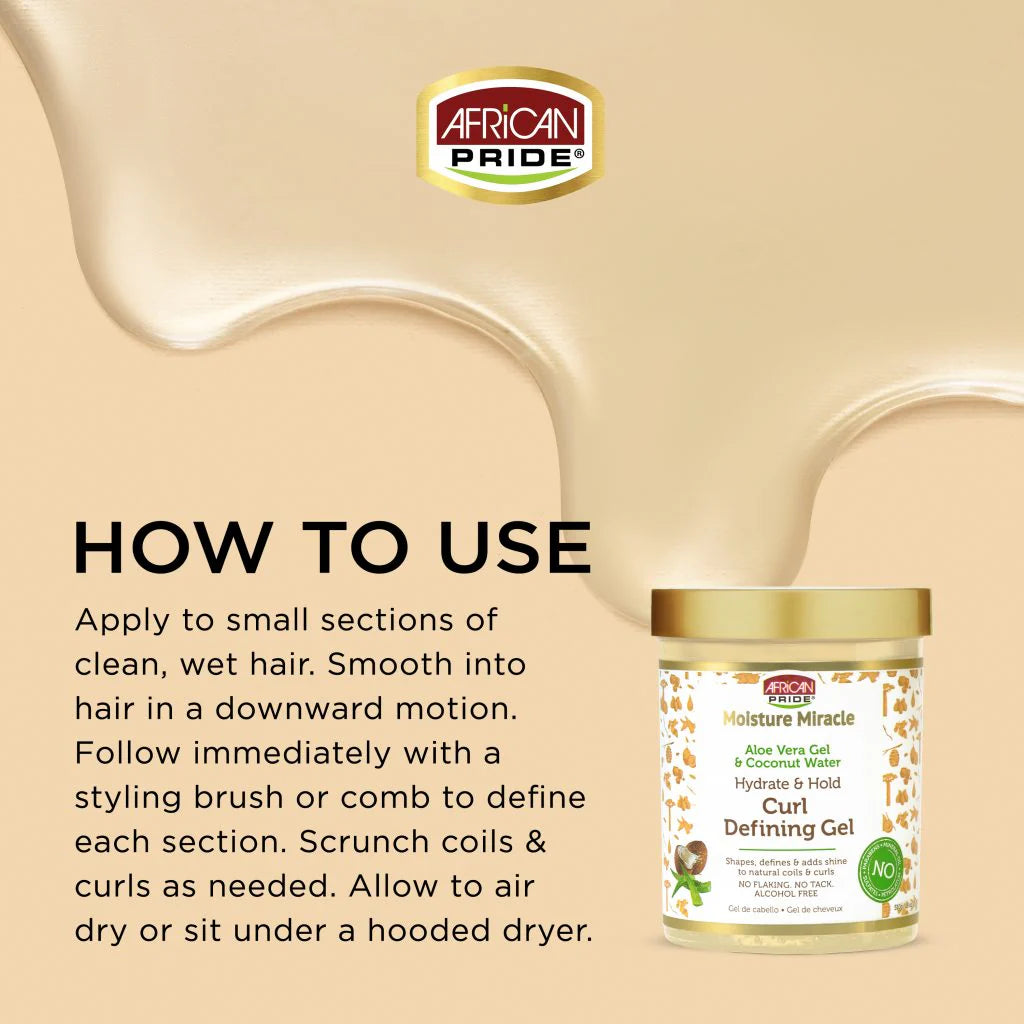 African Pride Moisture Miracle Aloe Vera & Coconut Water Curl Defining Gel
