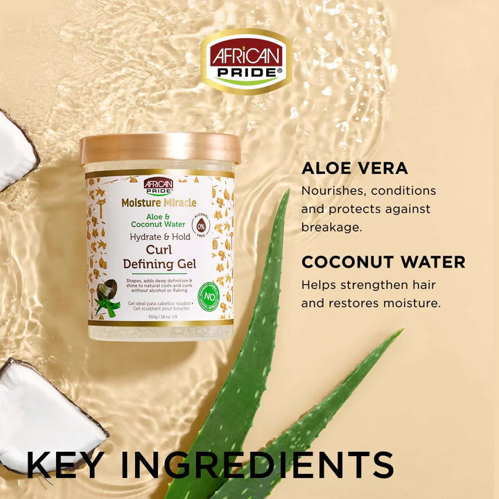 African Pride Moisture Miracle Aloe Vera & Coconut Water Curl Defining Gel