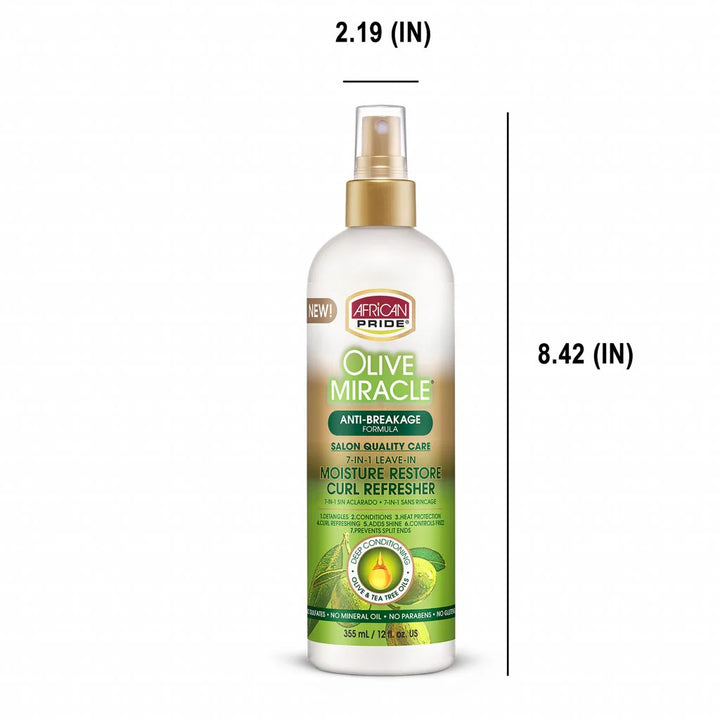 African Pride Olive Miracle Moisture Restore Curl Refresher, 12 OZ