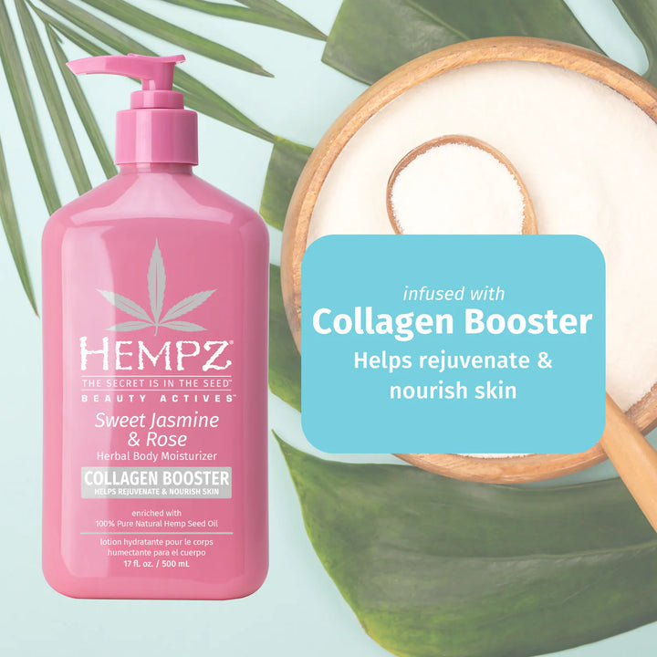 Hempz Beauty Actives Sweet Jasmine & Rose Body Moisturizer with Collagen Booster
