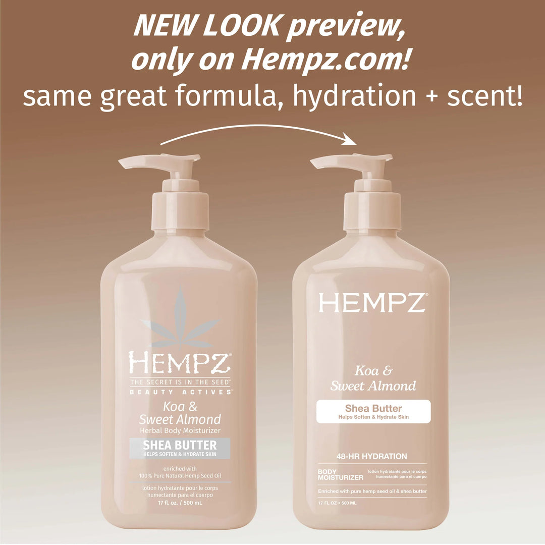 Hempz Beauty Actives Koa & Sweet Almond Smoothing Body Moisturizer with Shea Butter
