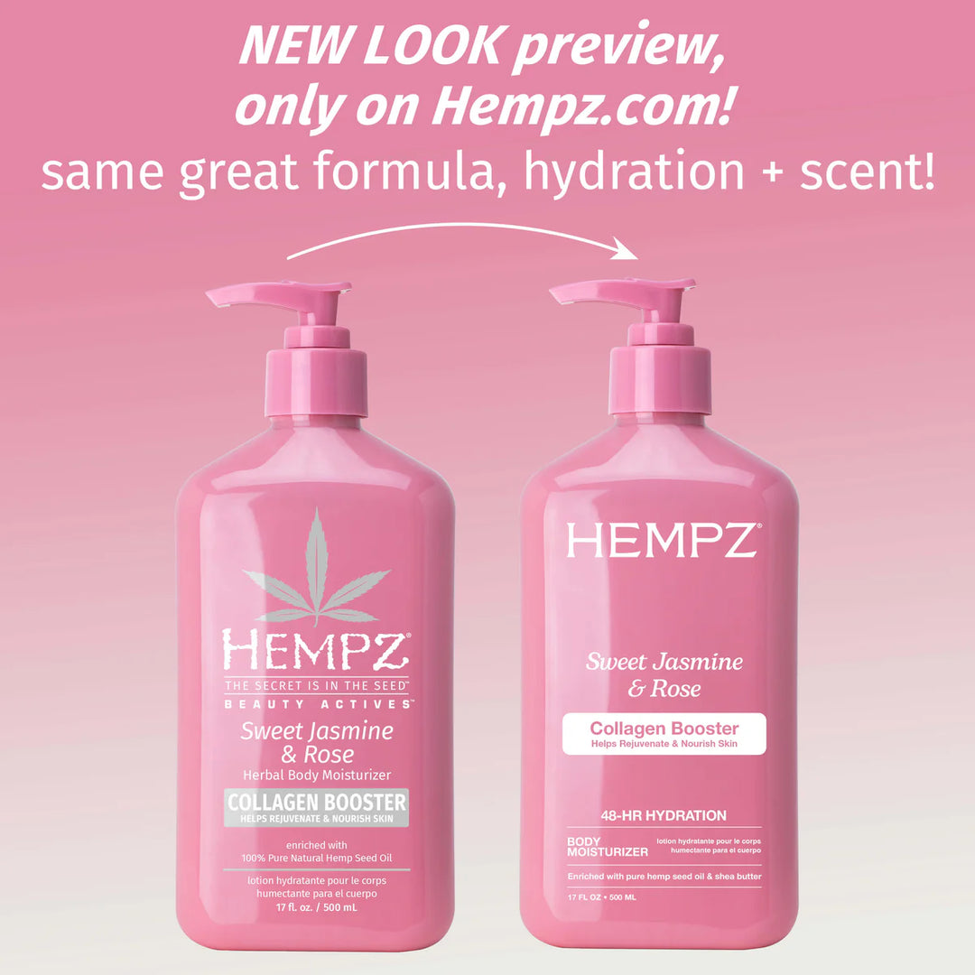 Hempz Beauty Actives Sweet Jasmine & Rose Body Moisturizer with Collagen Booster