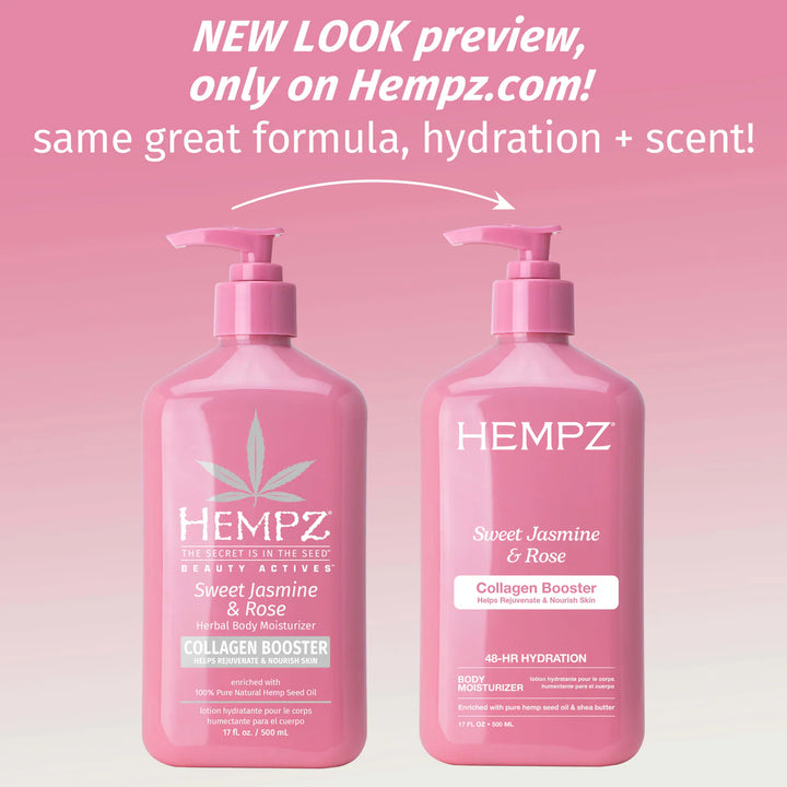 Hempz Beauty Actives Sweet Jasmine & Rose Body Moisturizer with Collagen Booster