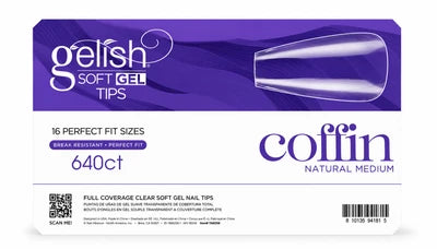 Gelish Soft Gel™ Tips Medium Coffin (640CT)