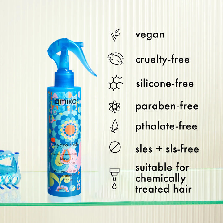 amika Hydro Rush Intense Moisture Leave-in Conditioner with Hyaluronic Acid