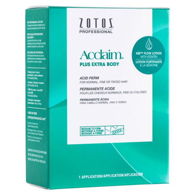 Zotos Professional Acclaim Plus Extra Body Acid Perm for Normal, Fine or Tinted Hair