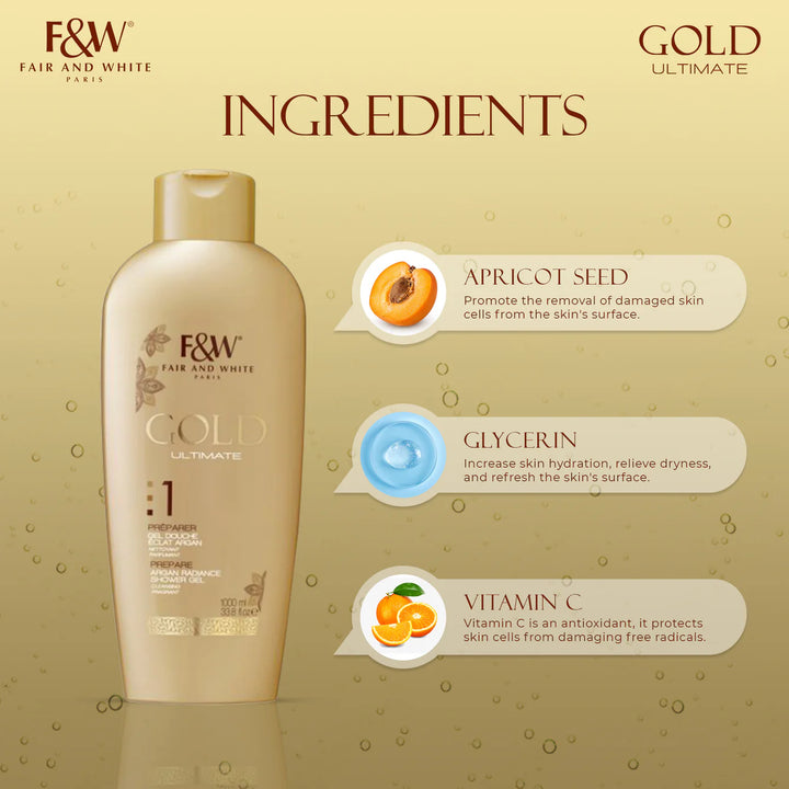 Fair and White 1: Gold Argan Shower Gel 1000ml
