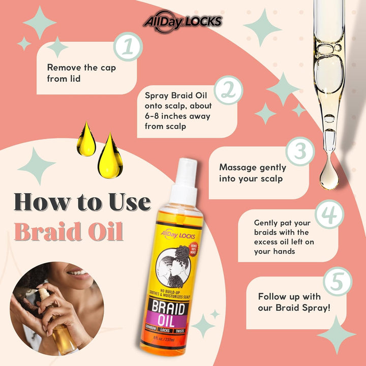 AllDay Locks Braid Oil (8 OZ)