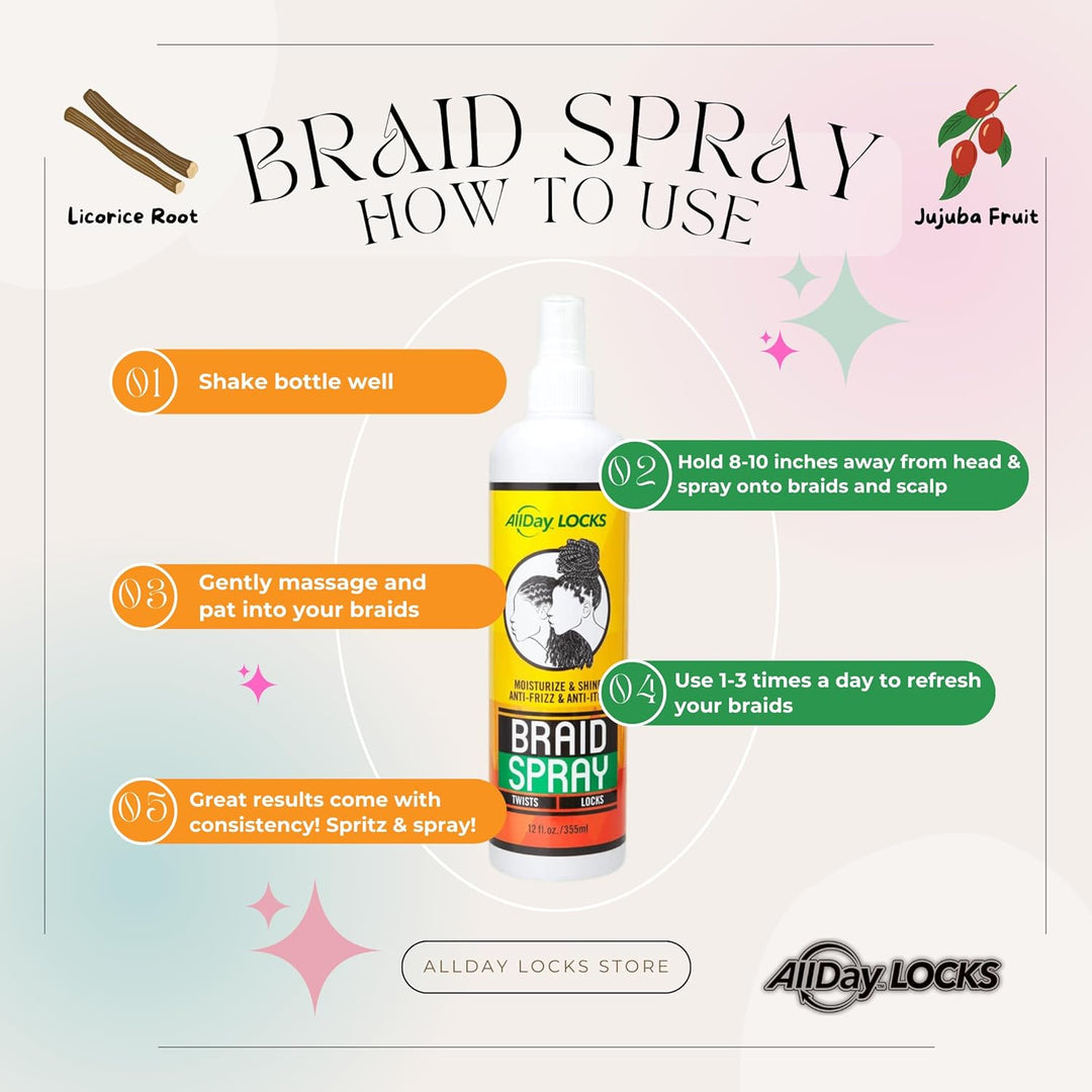 AllDay Locks Braid Spray (12 OZ)