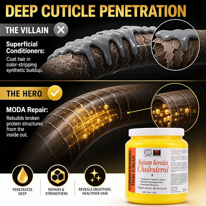 MODA Professional Balsam Keratin Cholesterol Deep Conditioning Hair Cream