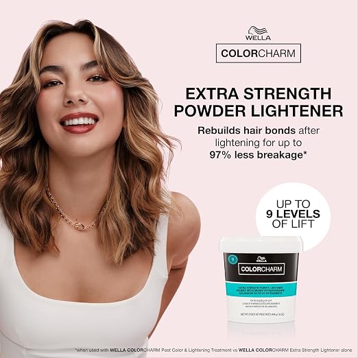 Wella ColorCharm Extra Strength Powder Lightener | Up to 9 Levels of Lift - Sachet