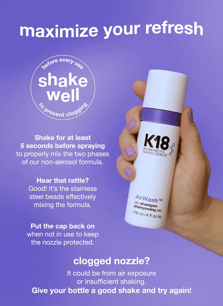 K18 Biomimetic Hairscience AirWash™ dry shampoo