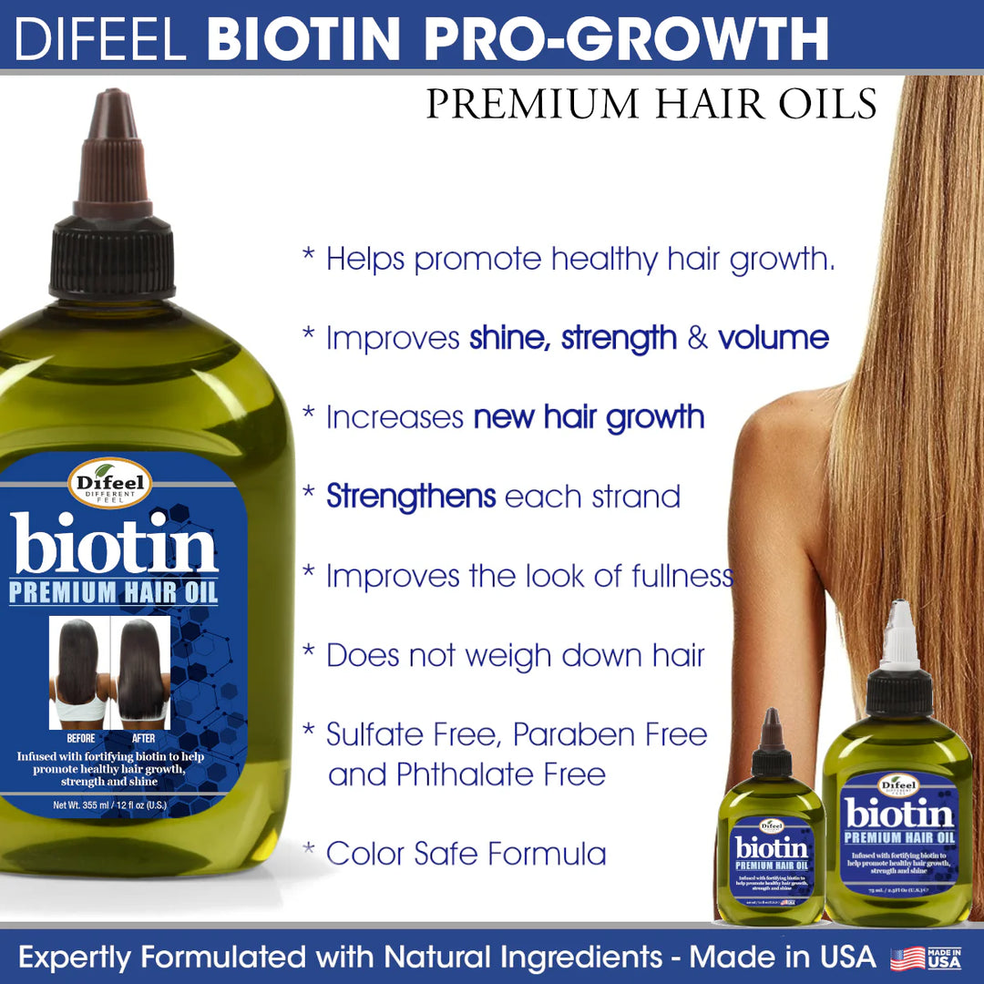 Difeel Biotin Premium Hair Oil 2.5 oz.