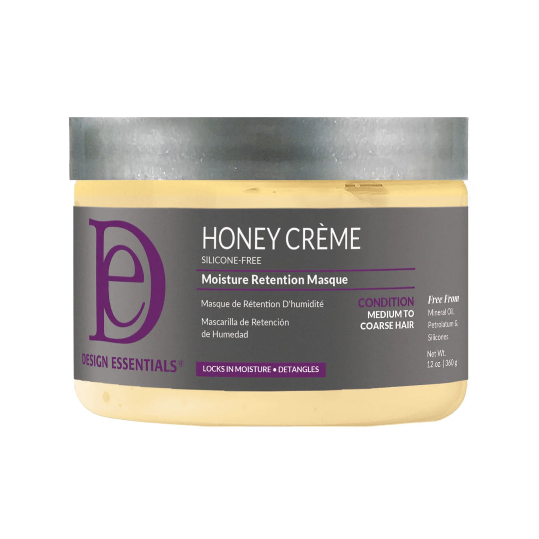 Honey Crème moisture retention masque jar with purple label on a white background