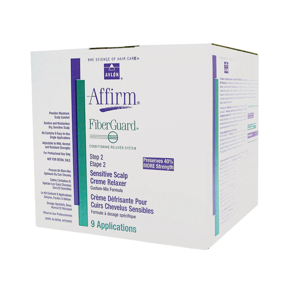 Avlon Affirm Fiberguard Sensitive Scalp Crème Relaxer Kit - 9 Packs