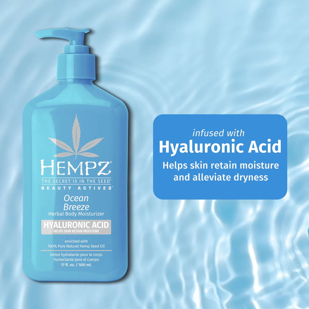 Hempz Beauty Actives Ocean Breeze Body Moisturizer with Hyaluronic Acid