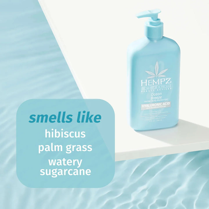 Hempz Beauty Actives Ocean Breeze Body Moisturizer with Hyaluronic Acid