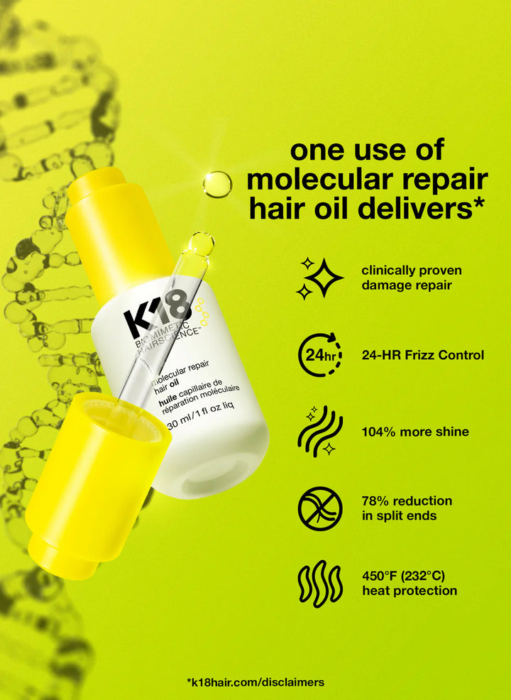 K18 Biomimetic Hairscience molecular repair hair oil 30ml