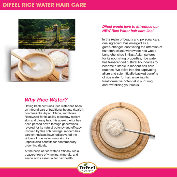 Difeel Rice Water Premium Hair Oil 2.5 oz.