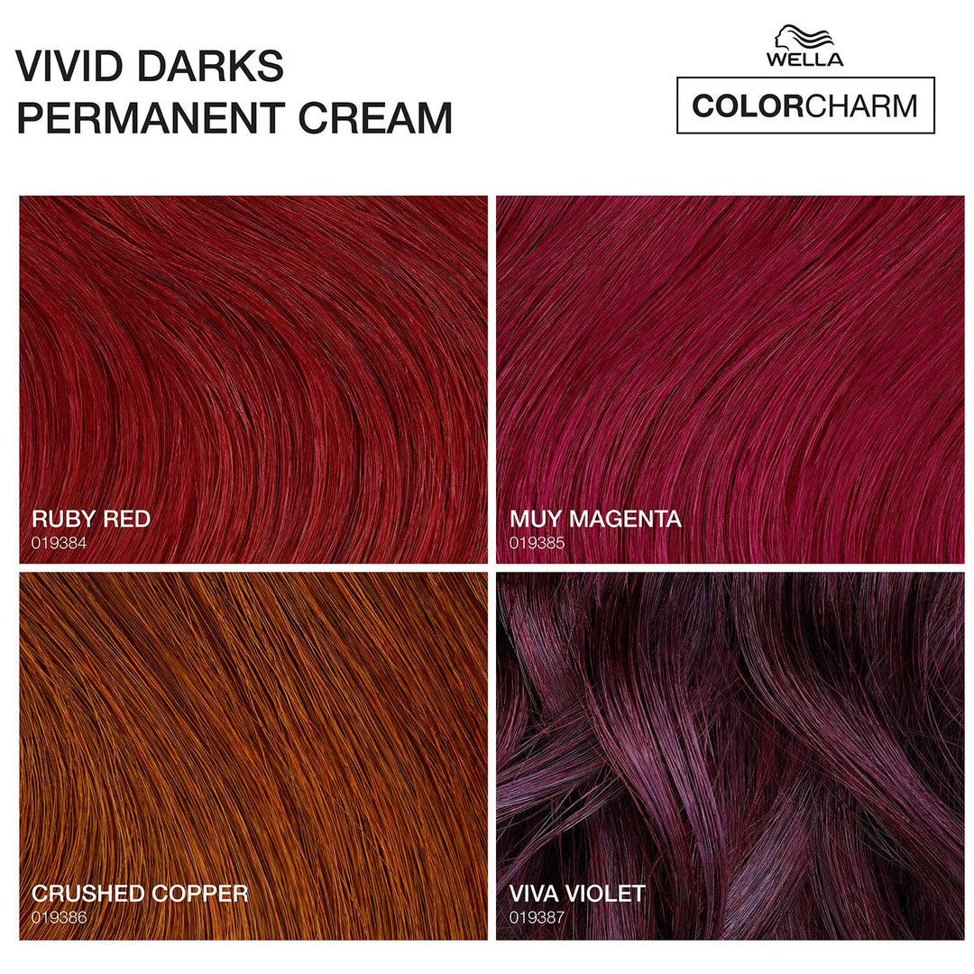 Wella ColorCharm Vivid Darks Permanent Cream Hair Color for Dark Hair