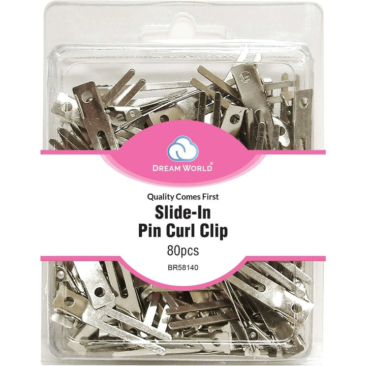 Dream World Slide-In Pin Curl Clips, 80 Clips BR58140