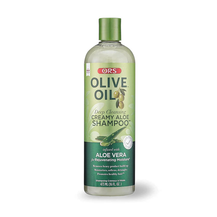 ORS Olive Oil Deep Cleansing Creamy Aloe Shampoo Infused with Aloe Vera for Rejuvenating Moisture 16oz