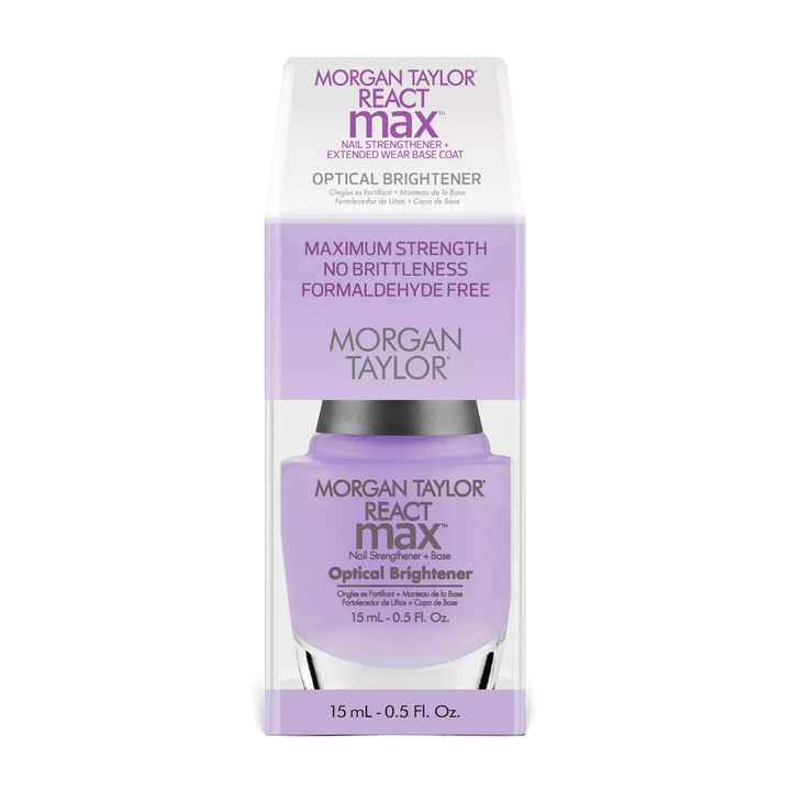 Morgan Taylor REACTmax Optical Brightener Nail Strengthener and Extended Wear Base Coat