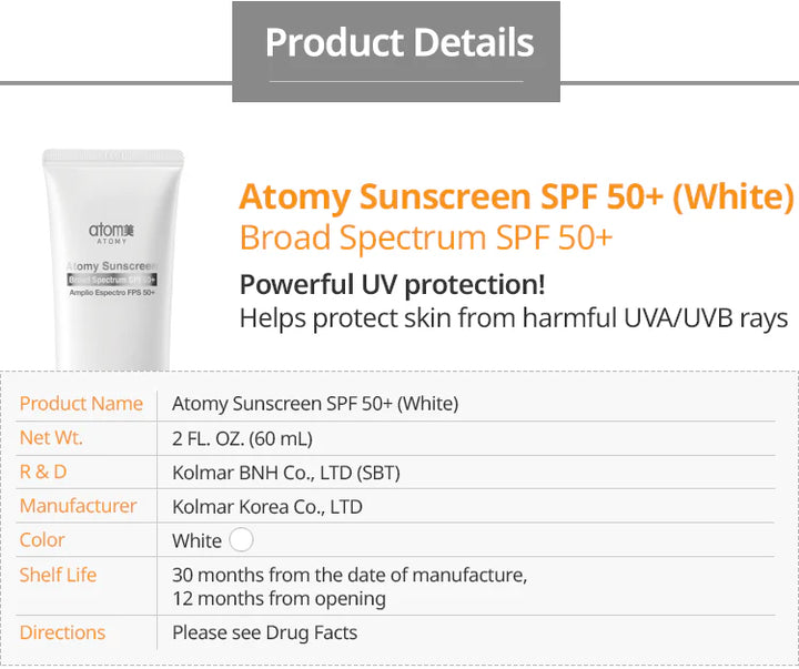 Atomy Sunscreen Beige SPF50+ PA+++ 60ml