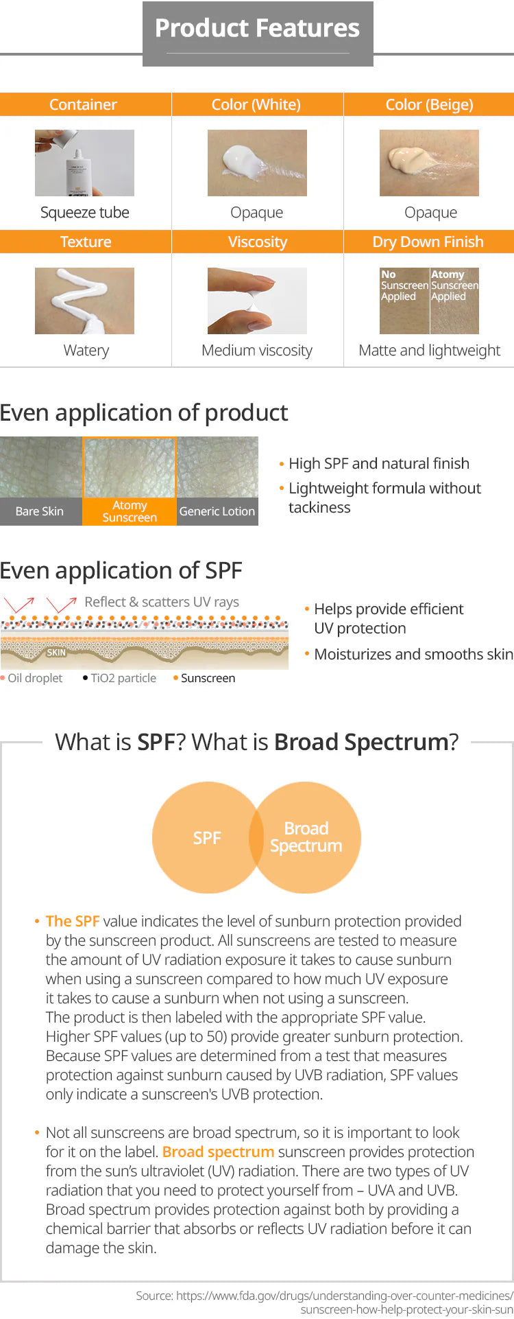Atomy Sunscreen Beige SPF50+ PA+++ 60ml
