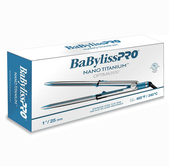 BaBylissPRO Nano Titanium OPTIMA3100 1” Stainless Steel Flat Iron