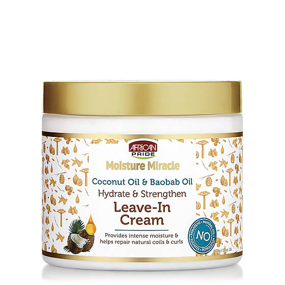 African Pride Moisture Miracle Coconut Oil and Baobab Oil Leave-In Cream